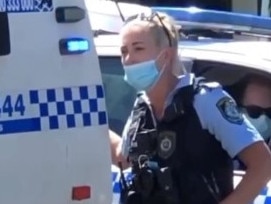 A social media video featuring a Cessnock police officer delivering a withering spray to an argumentative arrestee has gone viral on social media. Pic Instagram