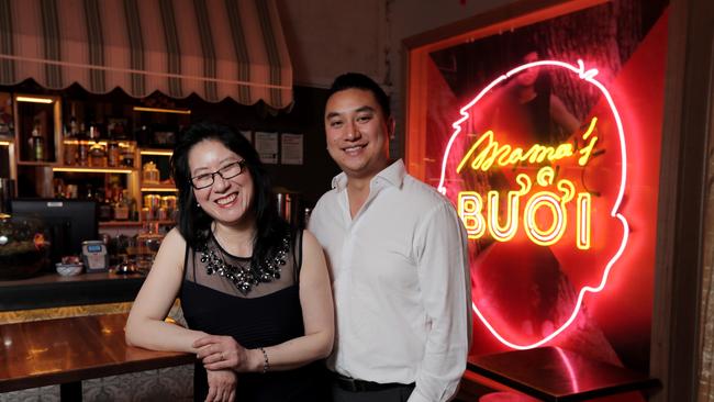 Bao Hoang and his mum, Phien Hoang, at Mama's Buoi. Picture: Nicole Cleary