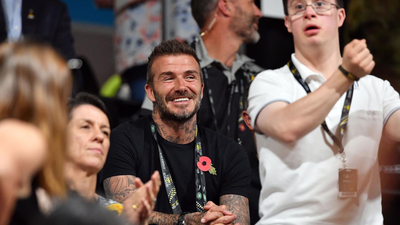 David Beckham watched the wheelchair basketball final last Saturday. Picture: Saeed Khan/AFP