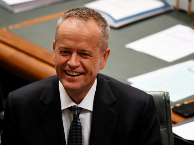 Opposition Leader Bill Shorten listens to Prime Minister Scott Morrison during Question Time on Tuesday. Picture: Getty 