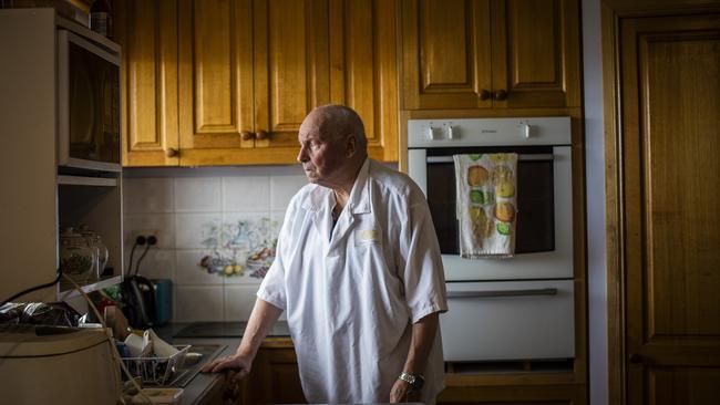 Butcher Philip “Robbo” Robinson at his home in Rosetta after the sentencing of Cheryl Ann Kendall who defrauded over $400,000 from his former business. Picture: Richard Jupe