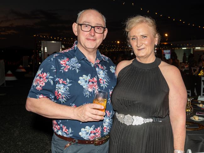 Wayne Pugh and Shanelle Fry at Dinner on the Runway for Mackay Hospital Foundation, Mackay Airport Friday 8 September 2023 Picture: Michaela Harlow