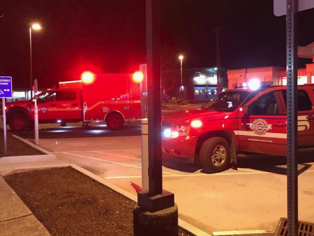 A misdelivered urine sample sparked a movie theatre evacuation in Washington state, according to officials. Picture: Twitter/Eastside Firefighters