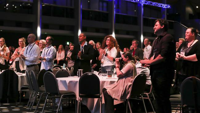 The Climate Reality Leadership Corps training at the Brisbane Convention and Exhibition Centre in South Brisbane. Pic Mark Cranitch.