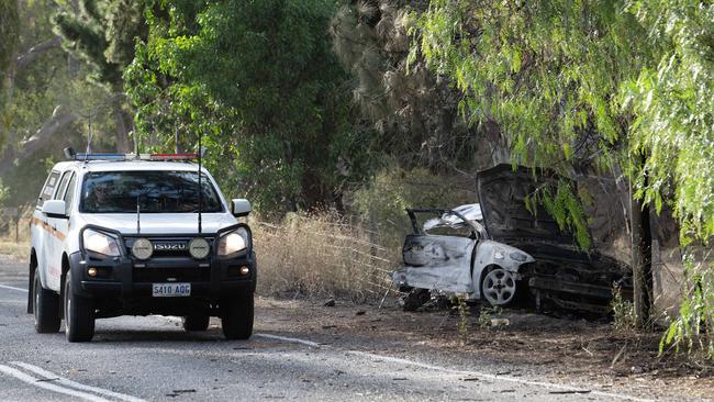 The fatal crash on Williamstown Road in Cockatoo Valley. Picture: NCA NewsWire / Morgan Sette