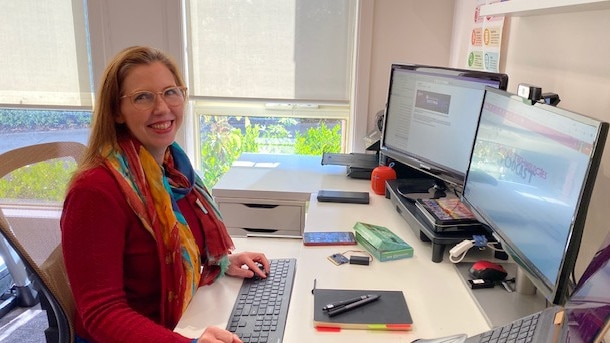 Kilvington Grammar's Academic Dean of Technology, Kirsty Watts adapts to working from home.