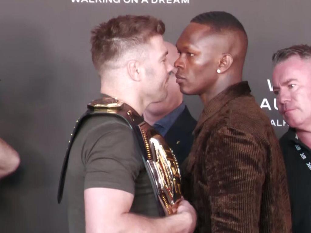 Dricus du Plessis and Israel Adesanya faced off in Perth. Picture: Supplied