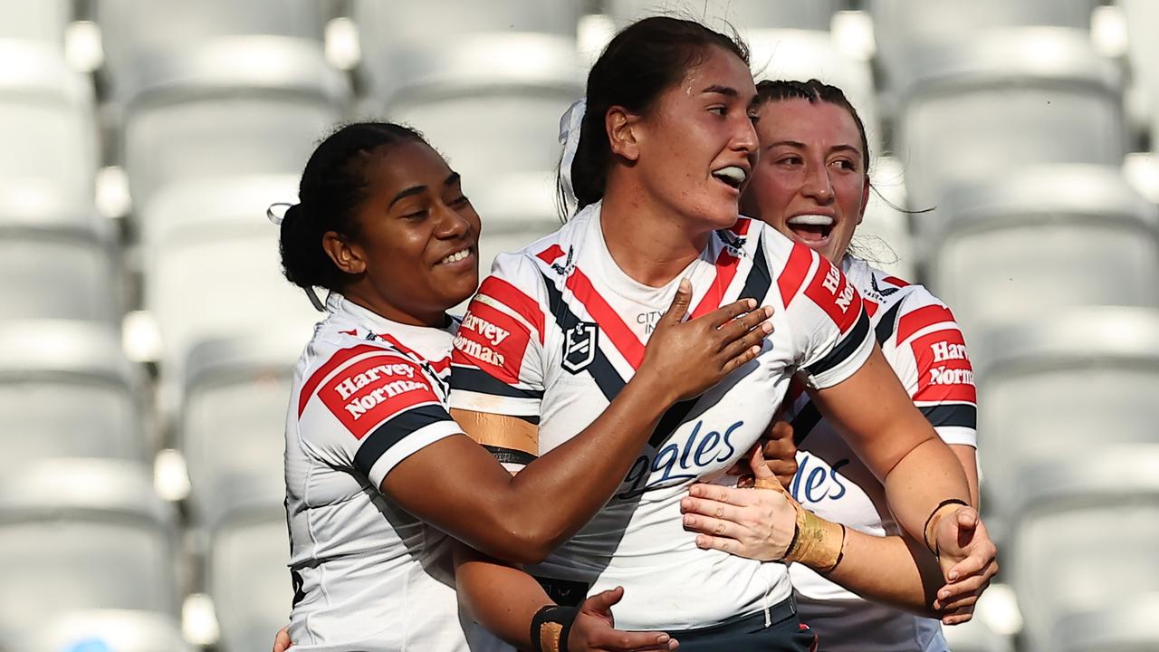 Olivia Kernick has been in try-scoring form for the Roosters and is confident her side can get the job done if their big-name stars are ruled out this weekend. Picture: Jeremy Ng/Getty Images