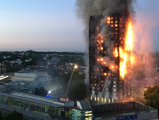 The Grenfell fire in London killed 72 people and sparked concerns around the globe about flammable cladding. Picture: Natalie Oxford /