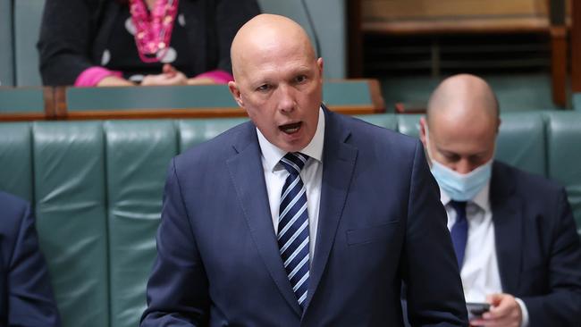 Defence Minister Peter Dutton has announced a $1 billion investment for onshore weapons and explosives manufacturing. Picture: NCA NewsWire / Gary Ramage