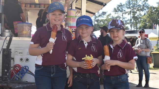 Emmerson, Levi and Harper Wagner at the Sunshine Coast Agricultural Show 2023.