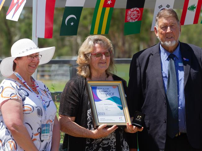 Estelle Hawkins accepted her Citizen of the Year Award.