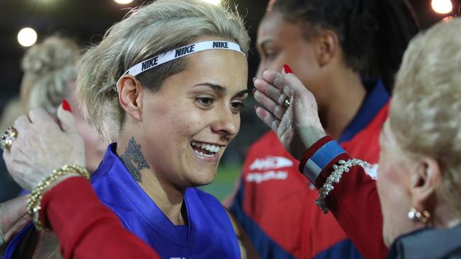 Hope shot to prominence when she booted six goals in a women’s all-star match late in 2016. Picture: Wayne Ludbey