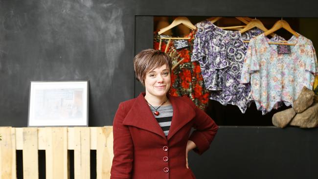 Hobart City Council Councillor Holly Ewin is pictured at her Sandy Bay shop, Fiori. She speaks about solutions to the homelessness crisis in Tasmania. Picture: MATT THOMPSON