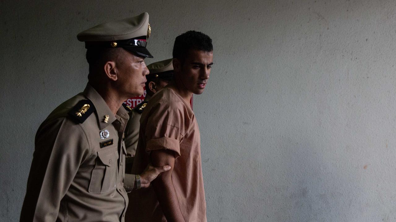 Detained Bahraini soccer player Hakeem al-Araibi arrives at the criminal court in Bangkok. Picture: AP Photo/Sakchai Lalit, File.