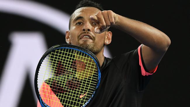 Nick Kyrgios produced plenty of highlights on Sunday. Picture: Getty Images