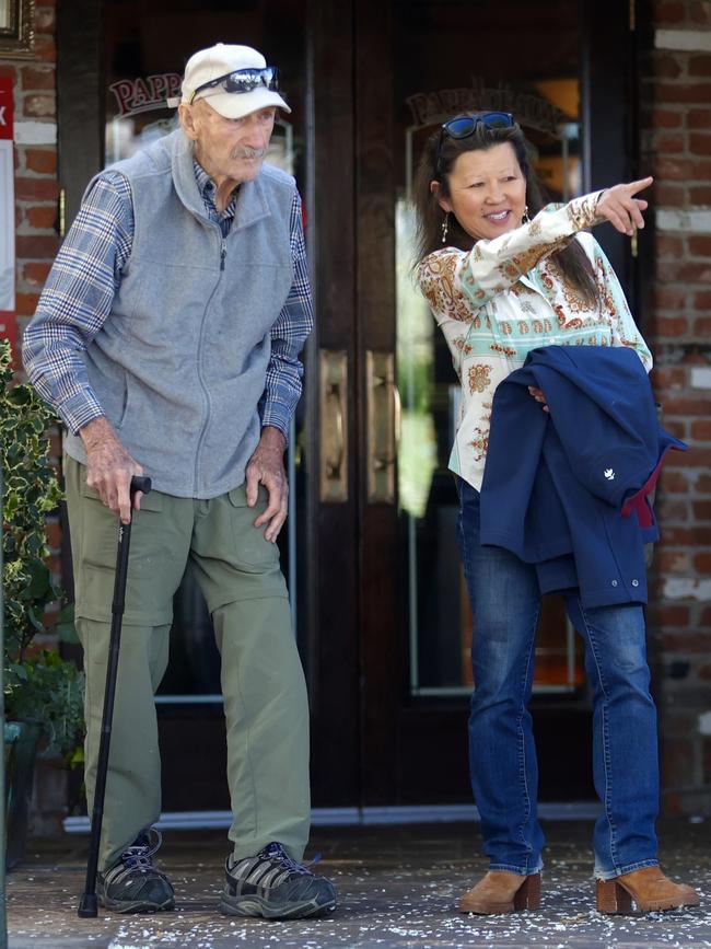 Hackman and his wife Betty after celebrating his 94th birthday in 2024. Picture: Splash / Backgrid