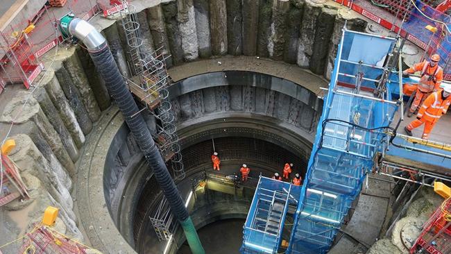 A general view of the Crossrail site at Farringdon Station ahead of a visit by Britain’s Prince Charles and Camilla, Duchess of Cornwall, to mark the 150th Anniversary of London Underground, in London, England, Wednesday Jan. 30, 2013. Picture: AP Photo/Chris Jackson, Pool.