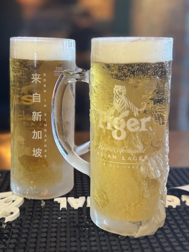 Some of Lost in Asia's frosty Tiger pints. Picture: Supplied
