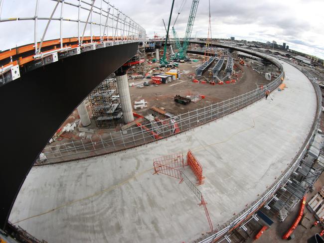 Footscray Road launching gantry. Picture: David Caird