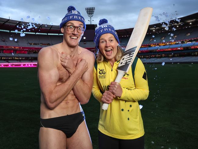 Olympic Gold Medallist Mack Horton and World Cup cricket star Meg Lanning will be taking part in Big Freeze at the ’G. Picture: David Caird