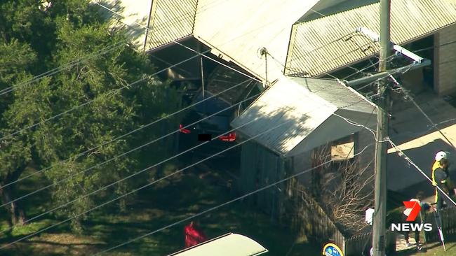 Aerial view of the scene at Oxley. Picture: 7 News