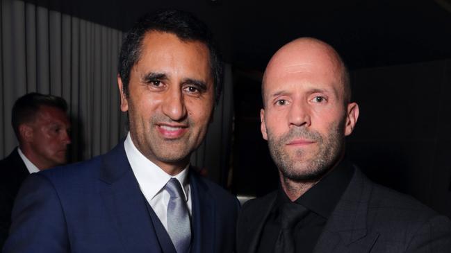 Cliff Curtis and Jason Statham at the world premiere of Fast &amp; Furious Presents: Hobbs &amp; Shaw in Los Angeles.