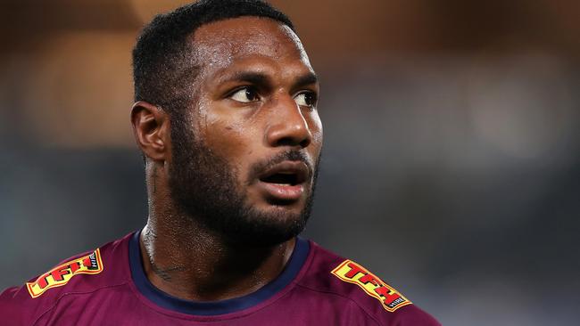 SYDNEY, AUSTRALIA - MARCH 27: Suliasi Vunivalu of the Reds looks on during the warm-up before the round 6 Super RugbyAU match between the NSW Waratahs and the Queensland Reds at Stadium Australia, on March 27, 2021, in Sydney, Australia. (Photo by Mark Kolbe/Getty Images)