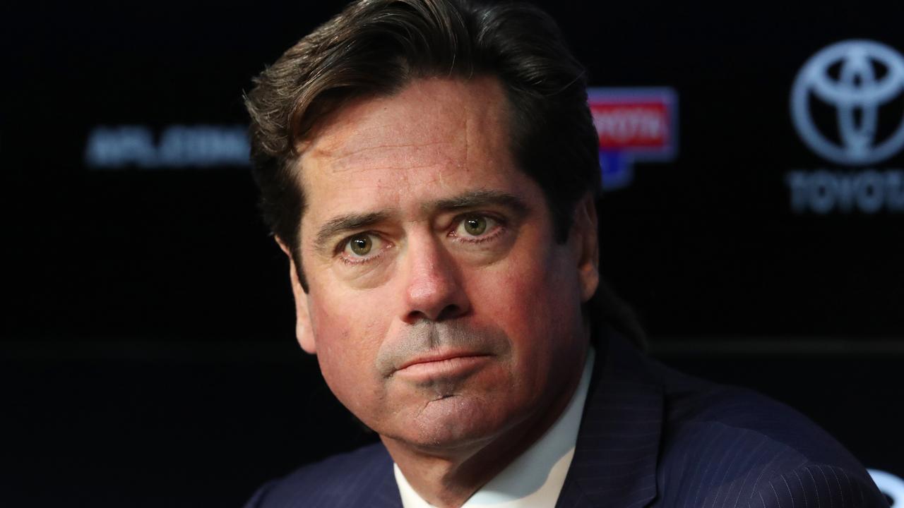 AFL chief executive Gillon McLachlan said the connection footy fans had with their clubs was ‘unmatched in global sport’. Picture: David Crosling