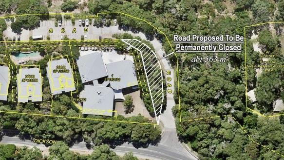 An aerial map showing the proposed area the hotel wants to acquire and use as a beer garden and bus zone. Picture: Contributed