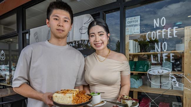 Mia Zhang and Sam Zhang at Yuna Cafe in Mile End. Picture: Ben Clark