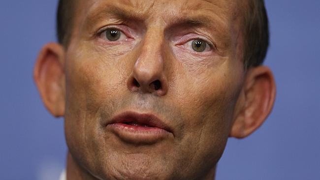 The Prime Minister Tony Abbott during a press conference in Parliament House in Canberra.