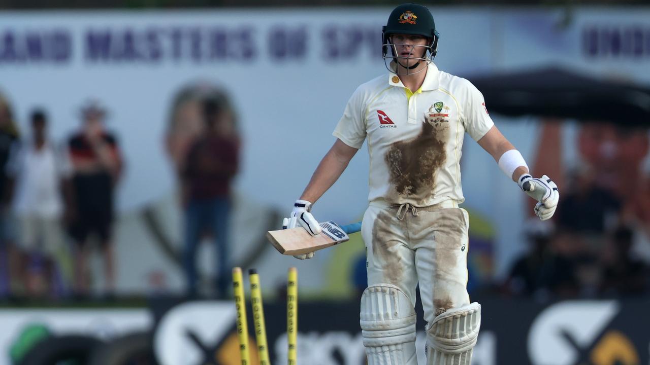 Steve Smith was fuming after being run-out in Galle. Picture: Getty Images