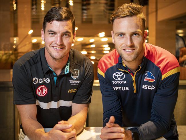 Advertiser Foundation AFL season launch, Hilton Hotel - PortsTom Rockliff with Crows brodie Smith, Tuesday March 3, 2020 - pic AAP/MIKE BURTON