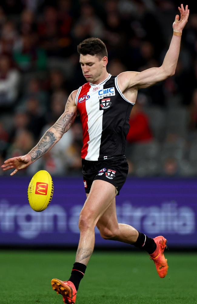 St Kilda’s clash against Carlton at Marvel Stadium on Sunday could be Josh Battle’s final game for the Saints. Picture: Josh Chadwick / Getty Images