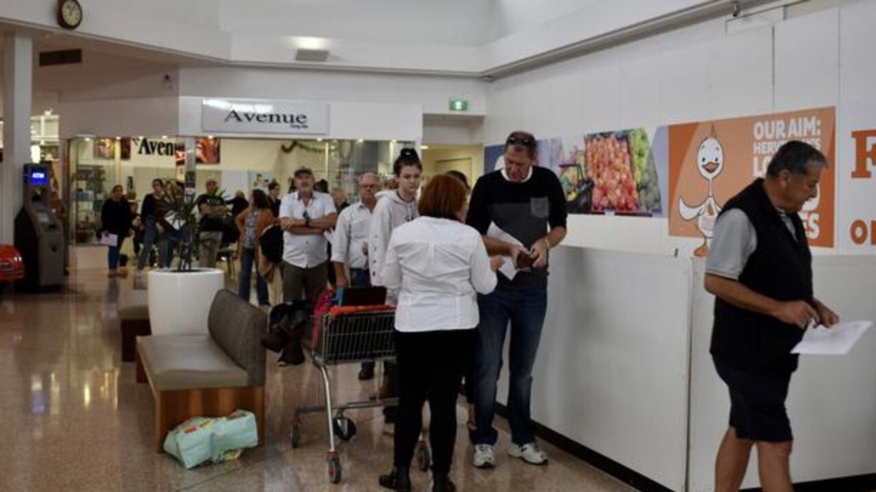 Some of the crowd on June 16, handing in their resumes. Picture: Isabella Magee