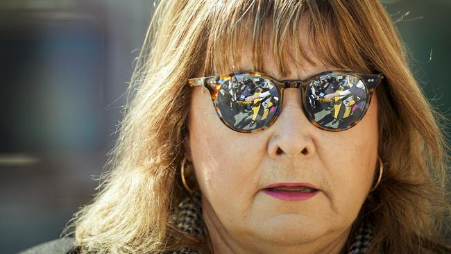 Glenda Burgess outside the Adelaide Magistrates Court in September 2019. Picture: AAP/Mike Burton