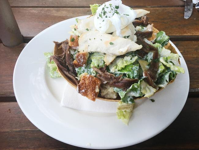 Caesar salad in a tortilla bowl at the Fox & Firkin