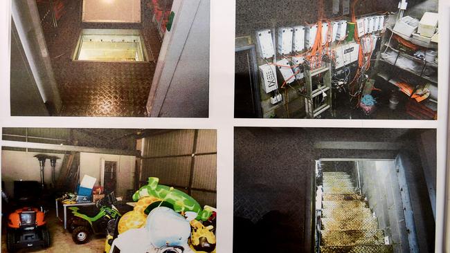 Police evidence photos of Anthony Perre’s secret drug bunker.