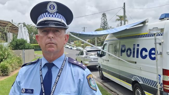 Acting Inspector Nick Dixon Coffs Clarence District Command is on site at Emerald Beach heading up the multi-agency search for missing teen Jacob Partridge.