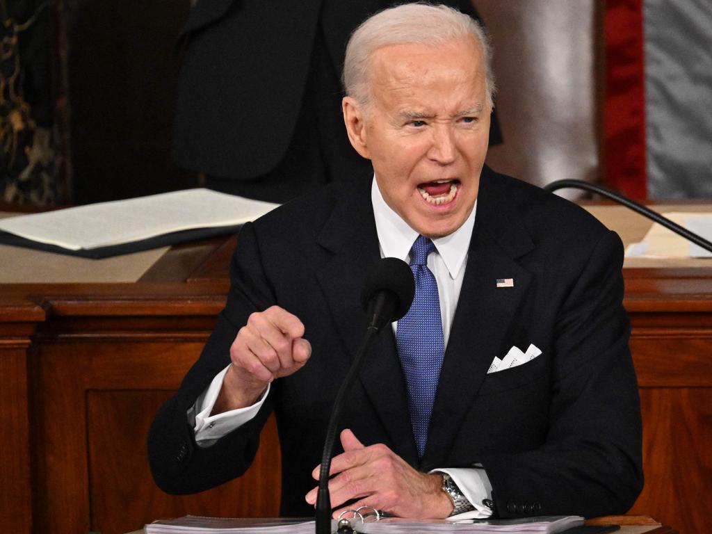 US President Joe Biden delivers the State of the Union address in the House Chamber of the US Capitol in Washington DC. Picture: AFP