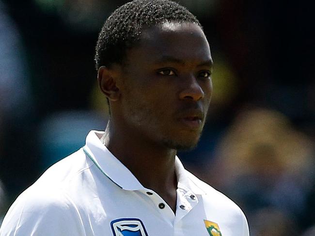 South Africa bowler Kagiso Rabada looks on during day three of the second Test cricket match between South Africa and Australia at St George’s Park in Port Elizabeth on March 11, 2018. / AFP PHOTO / MARCO LONGARI