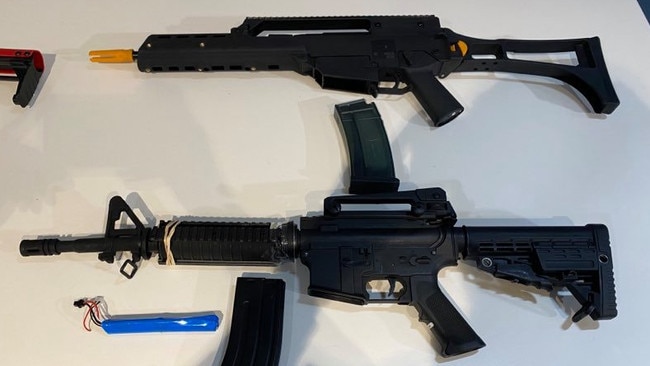 Gel blasters have officially been declared as imitation firearms and owners must obtain gun licences under new regulations introduced by SA Police. Picture: Gabriel Polychronis