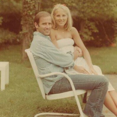 A young Joe and Jill Biden.