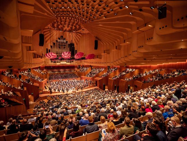 A Sydney Symphony Orchestra concert on July 20, 2022, marks the reopening of the newly-refurbished Concert Hall. Picture: Daniel Boud