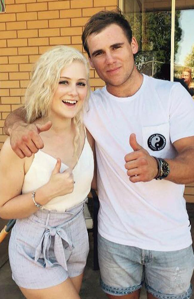 Emily Jayne Collier with her partner Tommy. Picture: Facebook/Tommy Croc Hunter