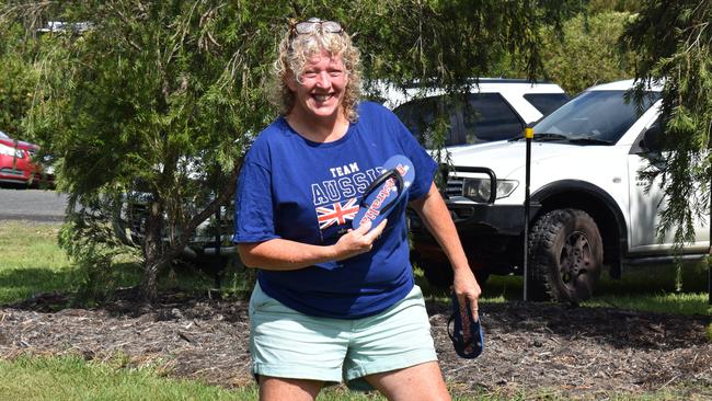 Cynthia Allen ready to throw an Aussie thong in the competition.