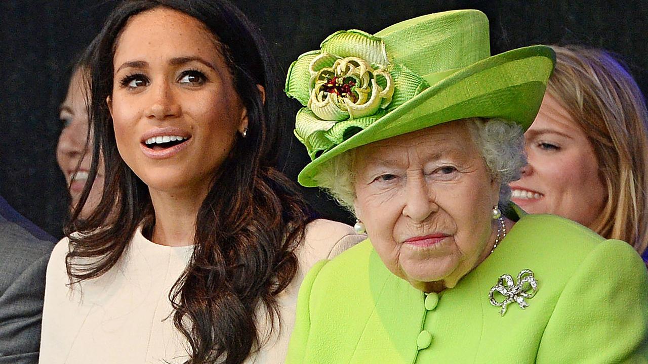 Britain's Queen Elizabeth II and Meghan, Duchess of Sussex at the opening of the Mersey Gateway Bridge in June 2018. Picture: Jim Clarke/AFP