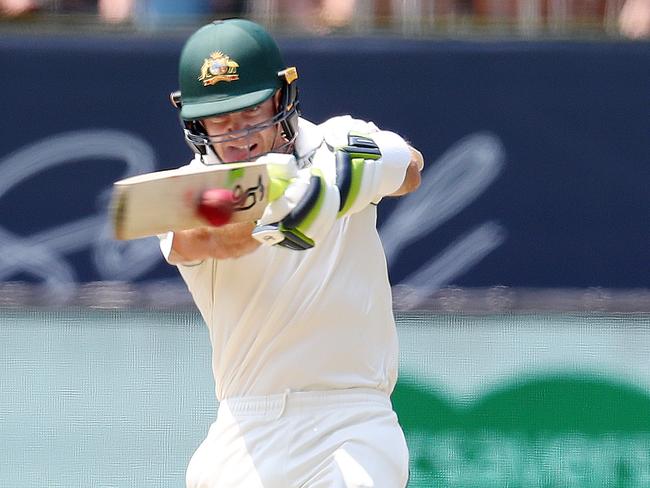 Tim Paine plays a hook shot on his way to 79. Picture: Michael Klein