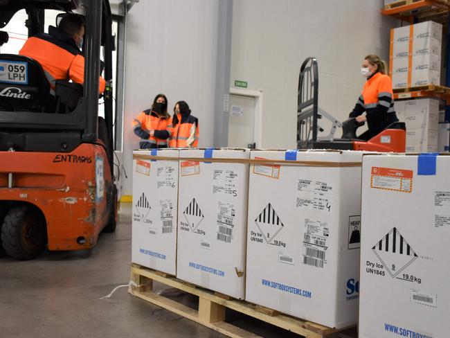 A shipment of Pfizer-BioNTech Covid-19 vaccines for children in Spain. Picture: AFP